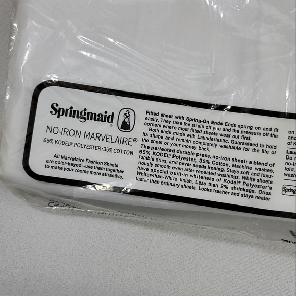 (2) Vtg No-Iron Muslin Twin Flat Sheet By Springmaid - Marvelaire - Picture 4 of 10